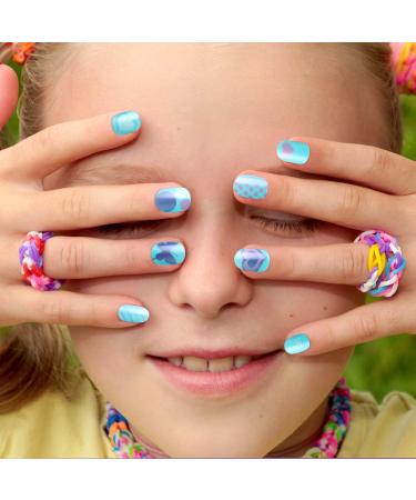 120 Pcs Girls Blue Press-On Fake Nails | Children s Full Cover Artificial Nail Tips for Nail Art Decoration - Buy Online on GoSupps.com