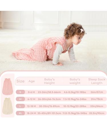 Looxii 1.5TOG Cotton Baby Sleeping Bag | Soft Newborn Sleepsack for Boys and Girls | 18-24 Months | Pink & Apricot - Buy Online on GoSupps.com