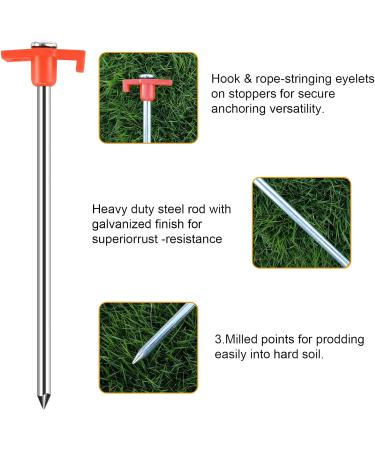 Galvanized Steel Heavy Duty Tent Stakes - 8pc-Pack - Orange - Buy Online on GoSupps.com