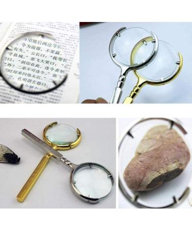 Handheld Magnifying Glass Metallic Material Stainless Steel Hd Magnifying Glass Old Man 20X for Reading Crafts Repair Magnifier Silver Lofty Ambition - Buy Online on GoSupps.com