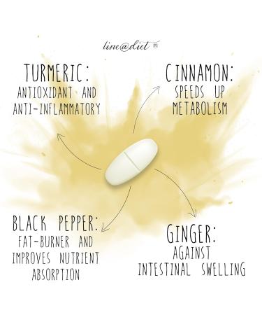 Turmeric Ginger Cinnamon & Black Pepper - 180 Tablets for Metabolism & Digestion Boost | Magical Spice Blend - Buy Online on GoSupps.com