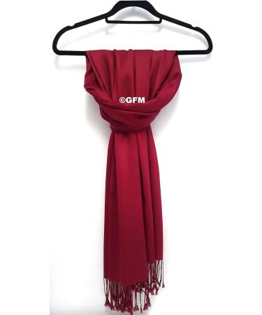 GFM Smooth Shiny Pashmina Style Scarf - Dark Red - Buy Online on GoSupps.com