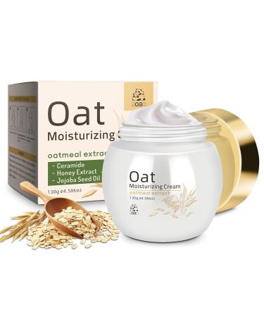 AOAO Oatmeal Face Cream for Dry Skin, Deep Hydration with Ceramides & Jojoba Seed Oil, Daily Soothes & Repairs Dry, Strengthens Skin Barrier, Lightweight Fast-Absorbing & Nourishing 130g/4.6oz - Buy Online on GoSupps.com