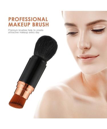 FOMIYES Double Ended Makeup Brush - Powder & Liquid Foundation Blending Brush with Dust Cover (Black) - Perfect for Flawless Finish - Buy Online on GoSupps.com