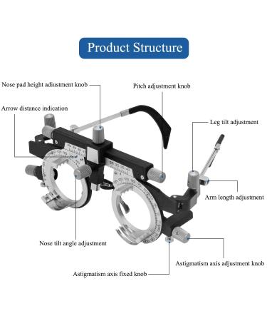 CGOLDENWALL Adjustable Optical Test Lens Frame TF-B PD 48-80mm - Ultra Lightweight Titanium Glasses for Optometry & Eye Testing - Buy Online on GoSupps.com