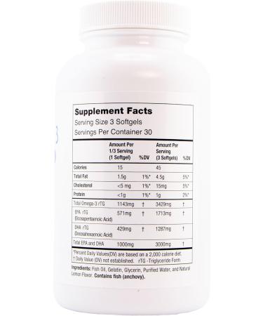 Oasis Tears ON3000 Omega 3 Fish Oil 3000mg DHA & EPA Dietary Supplement | 90 Softgels | Non-GMO Gluten-Free Dairy-Free - Buy Online on GoSupps.com