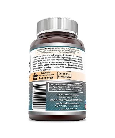 Amazing Formulas L Citrulline 2000mg - 120 Tablets - Non-GMO Gluten Free - Cardiovascular Health & Endurance Support - Buy Online on GoSupps.com