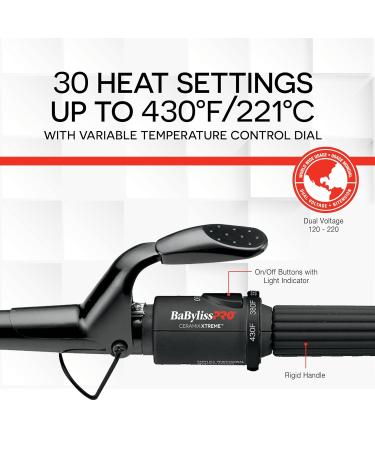 BaBylissPRO Ceramix Xtreme Pointed Barrel Ceramic Curling Iron 1" (25mm) - Buy Online on GoSupps.com
