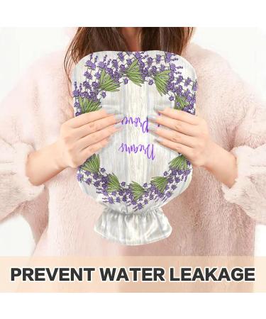 Naanle 2L Hot Water Bottle with Lavender Cover | Heat Therapy for Back Pain Relief Hand & Foot Warmer Cold Therapy - Transparent Design - Buy Online on GoSupps.com