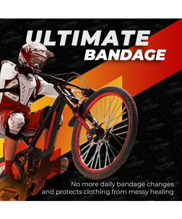CrashPads Adhesive Bandages for Road Rash & Burns - 14pcs Assorted Sizes in Raspberries (Roadrash Dressing) - Buy Online on GoSupps.com