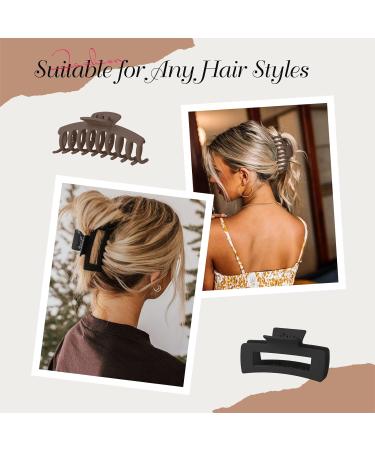 Colorfarm Large Claw Clips for Thick Hair - 6 Pack 4.3' Big Hair Clip for Strong Hold - Nonslip Hair Clips for Women - Hair Styling Accessories in Black, Brown, Beige - 2 Styles - Buy Online on GoSupps.com