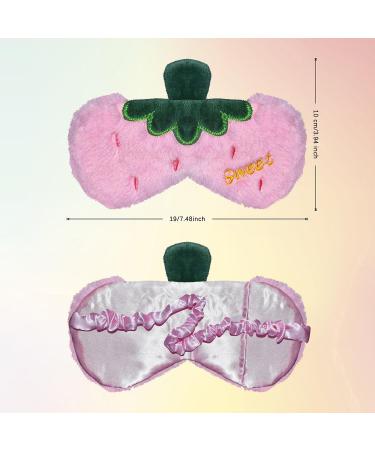 Ulife Mall Strawberry Children Sleep Mask | Soft Plush Cartoon Eye Mask for Kids & Adults | Fun Travel Accessory (Light Pink) - Buy Online on GoSupps.com