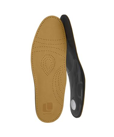 Lenzen 1 pair of prestige footbed insoles made of high -quality leather i orthopedic shoe insert with midfoot support heel cushion and activated carbon beige 37