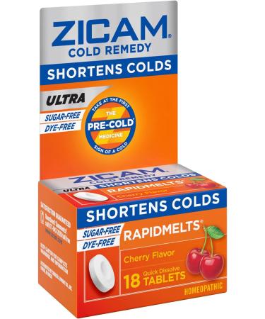 Zicam Cold Remedy Zinc Rapidmelts Cherry Flavor - 18 Count Pack - Fast Relief - Buy Online on GoSupps.com
