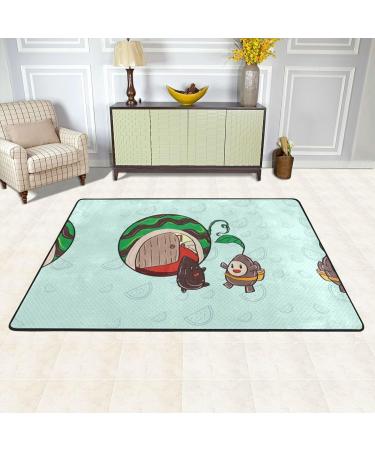 YYHHAOFA Sunflower Seeds Watermelon Seeds Picture Flannel Anti-Slip Floor mat 72"x48" : Fine Velvet Non-Slip Durable Soft White - Buy Online on GoSupps.com