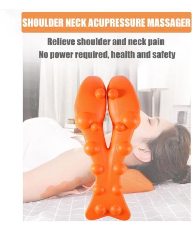 Yahbrra Trapezius Massage Device - Neck & Shoulder Pain Relief | Upper Back Relaxation & Cervical Support (Orange) - Buy Online on GoSupps.com