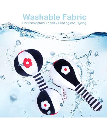 Soft Baby Rattles Set for Infants - 2pcs Dumbbell Toy Rattle for Newborns 0-6 Months - Car Seat and Baby Toys for Infants - Buy Online on GoSupps.com