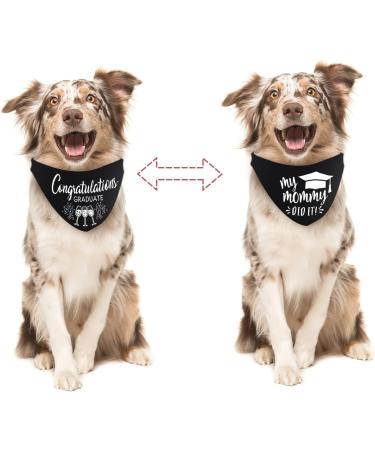 Whaline Graduation Dog Bandana 2 Pack - Reversible Triangle Bibs for Dogs & Cats | Adjustable & Washable Pet Kerchief Scarf for Everyday Wear & Parties - Buy Online on GoSupps.com