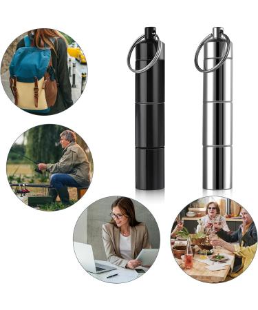 GREVOSEA Waterproof Pill Organizer Keychain - 2 Pieces Mini Capsule with 3 Compartments for Travel & Camping - Buy Online on GoSupps.com