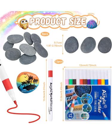 8-Piece Dog's Booty Stone Painting Set | 12 Colors & Waterproof Acrylic Pencils for Decorating Pots - Buy Online on GoSupps.com