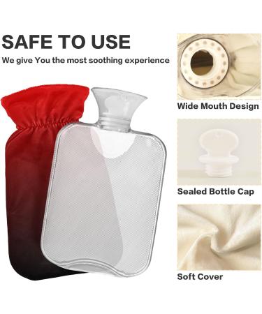 Black Red Gradient Hot Water Bottle with Cover | 1L Pain Relief & Bed Warmer for Cramps & Cold Feet | International Shipping - Buy Online on GoSupps.com