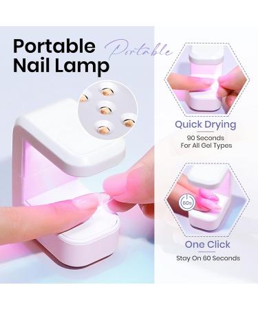 MIZHSE Solid Nail Glue 18g - Long Lasting Gel for Acrylic Nails | Mini UV LED Lamp Included - Professional Rhinestone Glue for Nail Salon - Buy Online on GoSupps.com