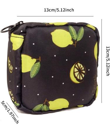 HONBAY Stylish Large Capacity Sanitary Napkin Bag - Black | Tampons Pouch & Nursing Pad Holder Coin Purse | Makeup Bag - Buy Online on GoSupps.com