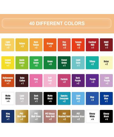 Quefe 82pcs Permanent Vinyl for Cricut - 12x12 Adhesive Vinyl Sheets in 40 Assorted Colors - Ideal for Signs, Scrapbooking, Car Decals, and Craft Cutters - Buy Online on GoSupps.com