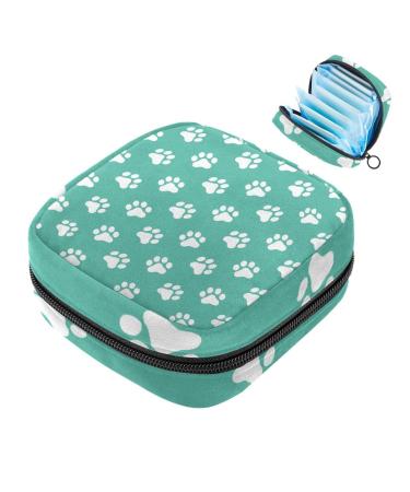 Women's binding-up bags Dog paw pattern women's tampon bag tampon storage bag zip pockets menstrual tied bags multi20