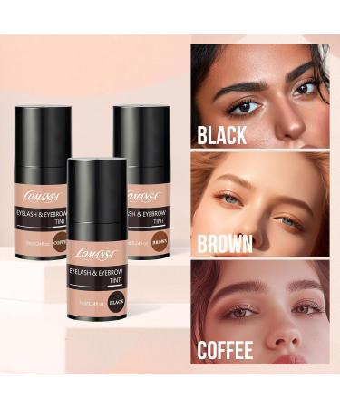 Lomansa Lash Tint Black and Brown Eyelash Dye Eyebrow Tint Instant Cream Hair Eyebrows Eyelashes Tinting Natural-Looking Effects with All Tools Black Brown - Buy Online on GoSupps.com