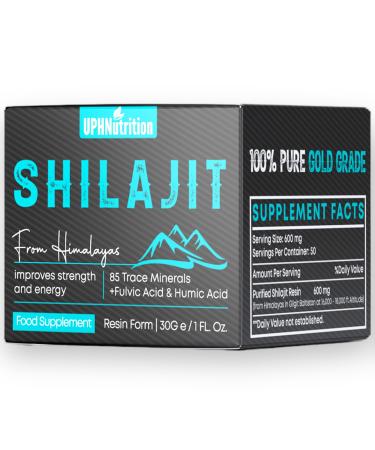 Organic Shilajit Resin - Gold Grade Pure Rich in Fulvic & Humic Acid Minerals Immune System & Vitality Booster Vegan