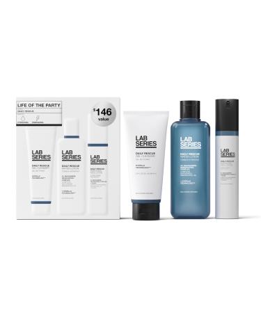 Lab Series Daily Rescue Men's Skincare Set - Essential Skin Care Routine Kit Includes Face Wash for Men - Hydrating Face Toner - Men's Face Moisturizer Cream
