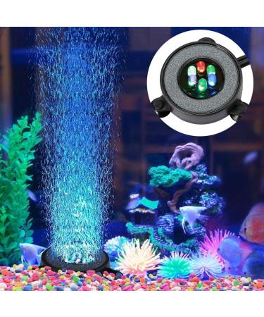 NICREW 2 Inch Round Aquarium Stone Disk Bubbler with LEDs | Multicolor Fish Tank Decoration - Buy Online on GoSupps.com