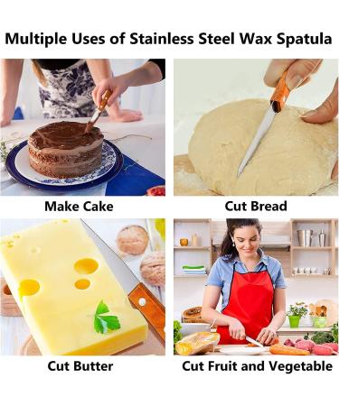 V+trys 3PCS Stainless Steel Wax Spatulas with Wooden Handle for Body Hair and Eyebrow Removal - Buy Online on GoSupps.com