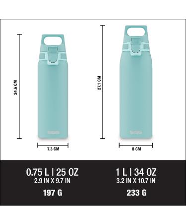 SIGG Stainless Steel Drinking Bottle 0.75L - Shield One | Carbonated Drink Safe Leak-Proof BPA-Free Lightweight - Glacier Color - Buy Online on GoSupps.com