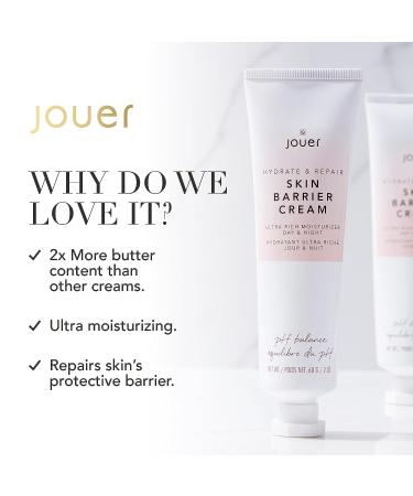 Jouer 2 oz Skin Barrier Cream - Ultra Rich Moisturizer for Day & Night | pH Balanced, Paraben-Free, Gluten & Cruelty Free | Vegan Friendly - Buy Online on GoSupps.com
