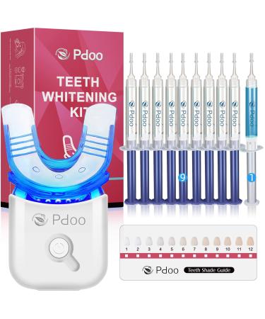 Teeth Whitening Kit with LED Lights Tray for Sensitive Teeth, 10x Whitening Pen Gel, Teeth Whitener at Home, Pain Free and Enamel Safe, Up to 1-9 Shades Whiter in 1-2 Weeks, 2-3X Faster Than Strips