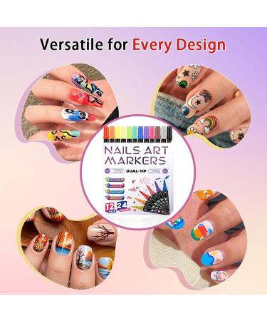 Stylos Pour Vernis Ongles 12 Pi ces De Stylos 3D Pour Sans Puces l gance Double Pointe Manucure Points | Marqueur D'ongles Pour La Maison Salon De Beaut Voyage Int rieur Ext ri - Buy Online on GoSupps.com