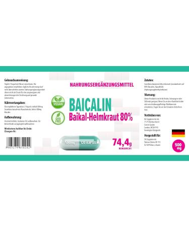 Hepatica Baicalin from (Scutellaria baicalensis) 500mg 120 Vegan Capsules Certificate of Analysis by AGROLAB Germany High Potency Gluten & GMO Free - Buy Online on GoSupps.com