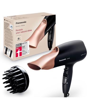 Panasonic hair dryer EH-NA63CN with nanoe technology (4 temperature and 3 speed levels black-rose gold) 2 nozzles rose gold - Buy Online on GoSupps.com