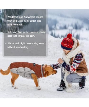 Kuoser Waterproof Dog Coat | Winter Jacket for Small & Medium Dogs | Fleece-Lined Reflective Vest | Cozy XXL Brown Pet Clothing - Buy Online on GoSupps.com