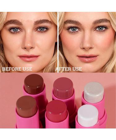 Contour Highlighter Blush Sticks - Waterproof Multi Stick Face Makeup - Pink Package C Set - Buy Online on GoSupps.com
