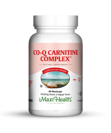 Maxi Health Coq Carnitine Complex - Coenzyme Q10 & L-Carnitine - Heart Health - 60 Capsules - Kosher (CAR) Unflavored 60 Count (Pack of 1)