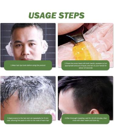 Black Hair Dye Shampoo Natural Hair Color 500ml Herbal Ingredients Non-Irritating Odorless White Hair Dye White Foam Cream Non-Stick Scalp Dye Shampoo for Women Men brown - Buy Online on GoSupps.com