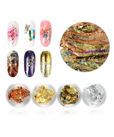 Nail Art Glitter Decoration Set - 24 Boxes Nail Foil Rose Gold Silver Paillette Flake Sequins for 3D Nail Design - Buy Online on GoSupps.com