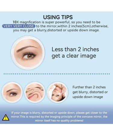 MILEDUO 10X Magnifying Makeup Mirror | Suction Cup & Travel Friendly | Ideal for Plucking Eyebrows | 4 Inch | 1 PCS - Buy Online on GoSupps.com