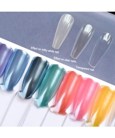 Magic White Pearl Chrome Nail Powder for Fairy Shell Nails - Holographic Ice Glitter with Tool - Buy Online on GoSupps.com