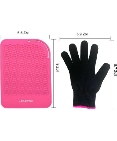 Travel Pad for Straighteners & Curling Irons - Heat-Resistant Glove 22.9x16.5 cm Pink | Lessmon Rosa - Buy Online on GoSupps.com