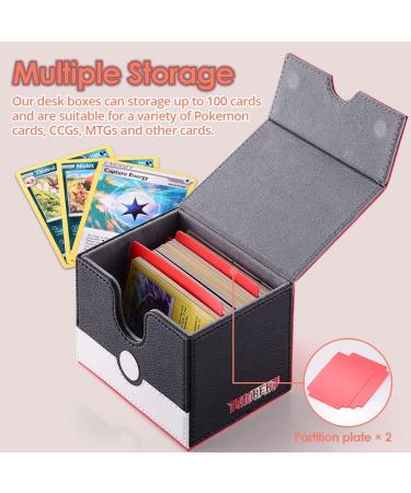 Tombert 150+ Premium Deck Box Case - Red & White | Fits 100+ Sleeved Cards | TCG Trading Card Games - Buy Online on GoSupps.com