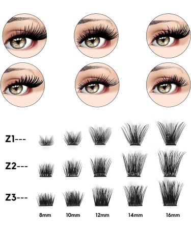 72pcs DIY Wispy Clusters D Curl Individual Lashes Extensions - Natural Look Reusable Individuals - 8-16MM - VOLUME - Buy Online on GoSupps.com